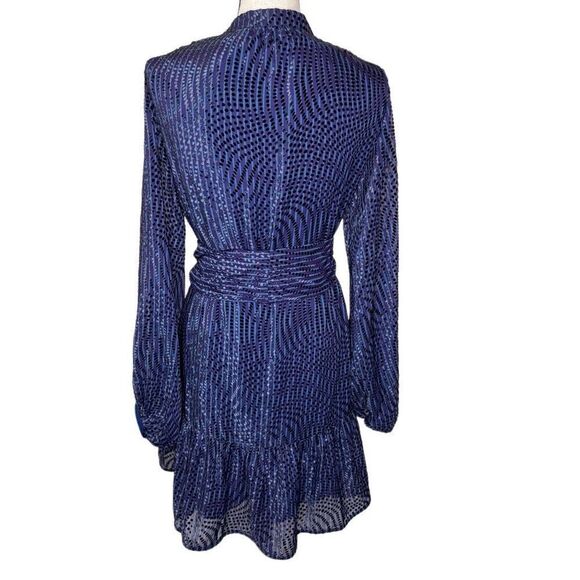 Tanya Taylor Ellette Purple Chiffon w/Velvet Polka Dots Dress Size S - Picture 5 of 16